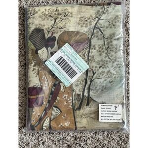 Japanese Geisha Garden Shower Curtain Floral